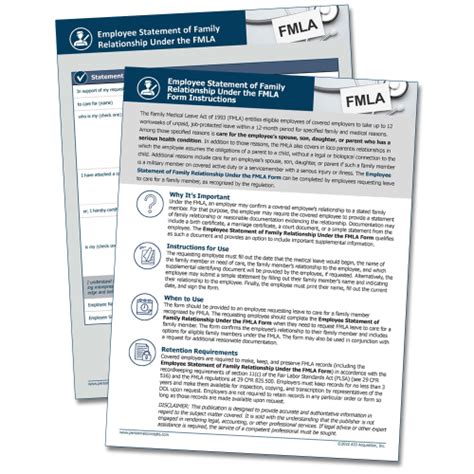 Employee Statement Of Family Relationship Under The Fmla Form Digital