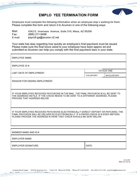 Employee Termination Form Pdf Fill Online, Printable,, 53% Off