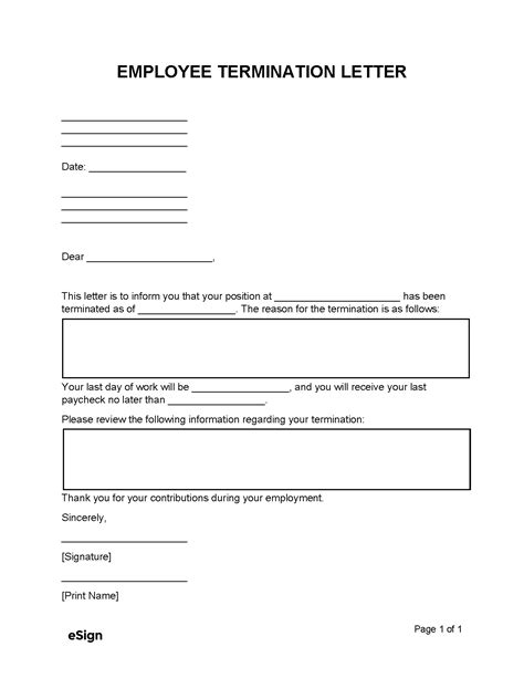 Employee Termination Letter Sample Pdf Approveme Com