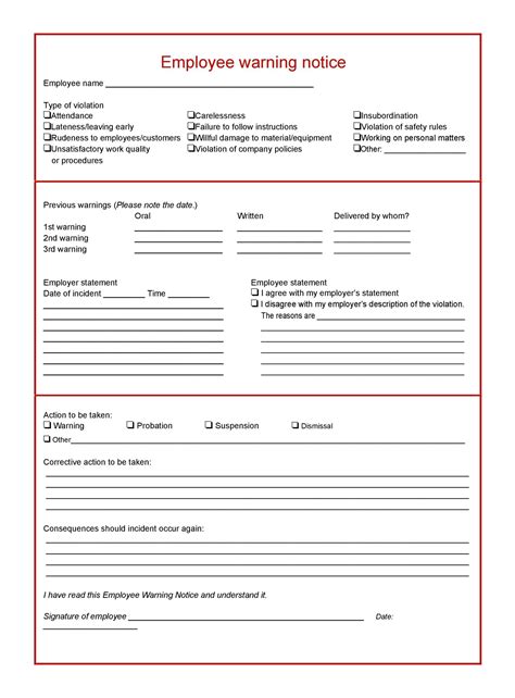 Employee Warning Notice Download 56 Free Templates Forms