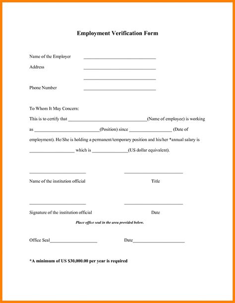 Employment Verification Form Download Free Documents For Pdf Word