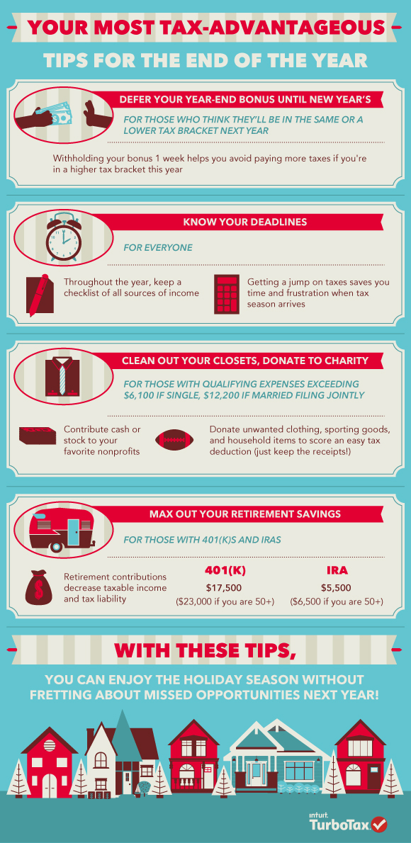 End Of Year Tax Tips Infographic The Turbotax Blog