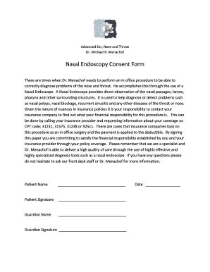 Endoscopy Consent Form Printable Consent Form