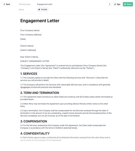 Engagement Letter Template Free To Use