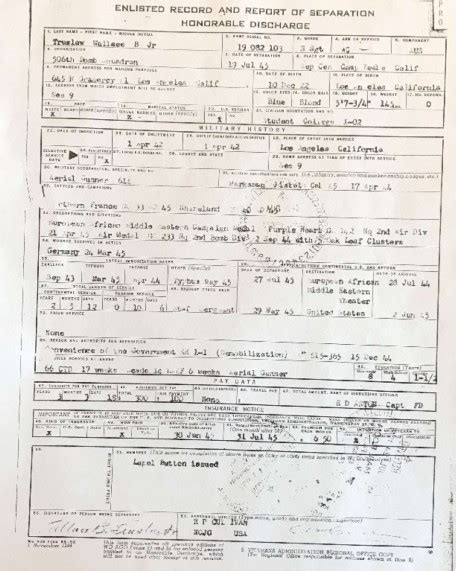 Enlistment Amp Separation Documents The Mighty 8Th Air Force At Shipdham