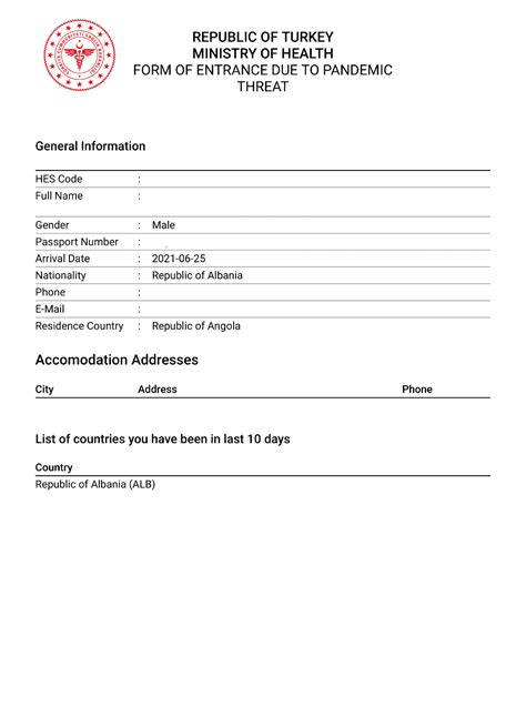 Entry Form And Covid 19 Entrance Requirement To Turkey