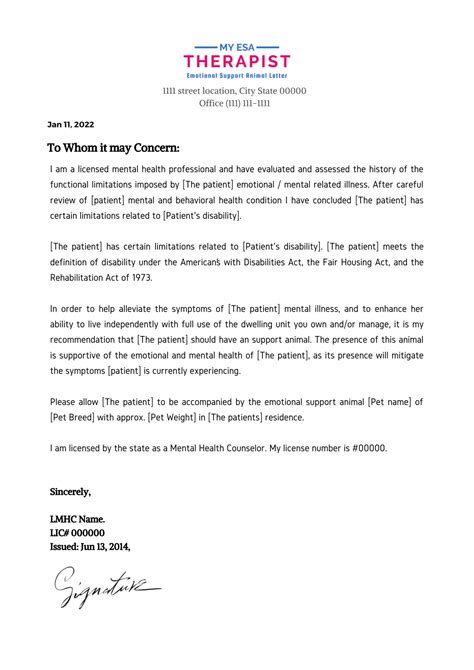 Esa Housing Letter