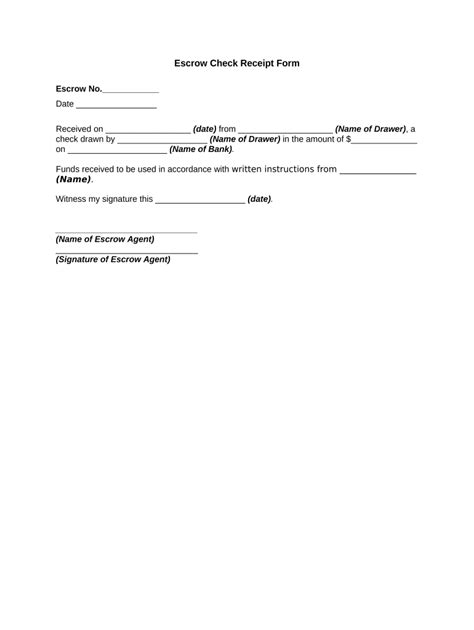 Escrow Receipt Fill Out Sign Online Dochub