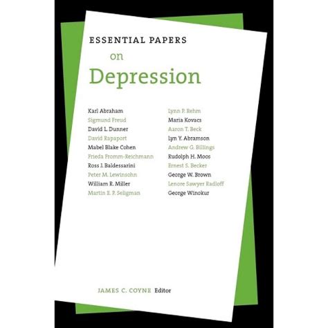 Essential Papers On Depression Edited By James C Coyne 1985