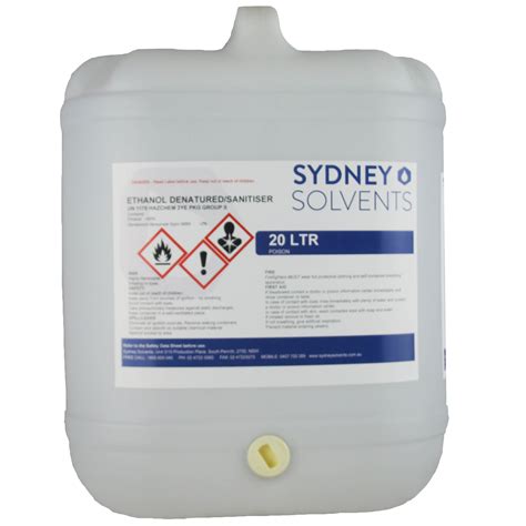 Ethanol 20 Litre Sydney Solvents