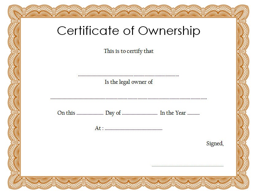 Everything You Need To Know About The Ownership Certificate Buying A