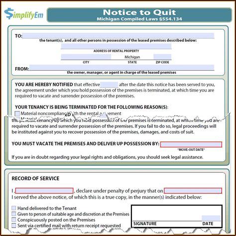 Eviction Paperwork Michigan Form Resume Examples O7y3apl2bn