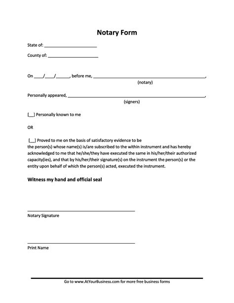 Example Of Notarized Document Template Business