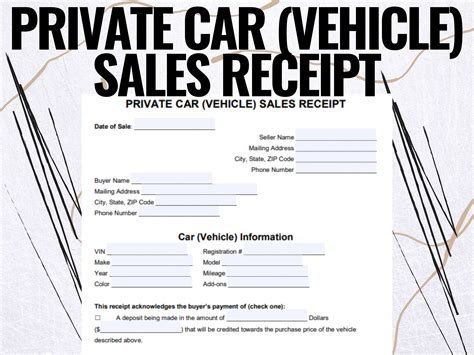 Example Of Receipt For Private Sale Of Car Car Sale And Rentals