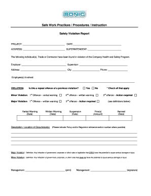 Example Of Safety Violation Forms 2020 2024 Fill And Sign Printable