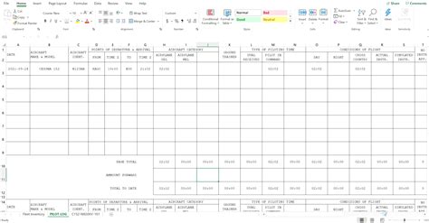 Excel Flight Log Template Master Template