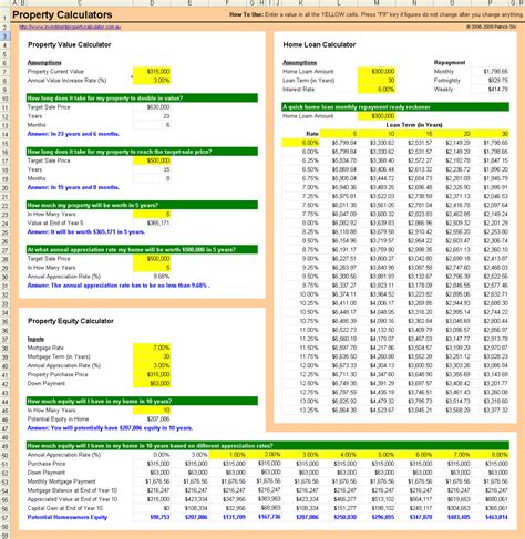 Excel Templates Home Buying Spreadsheet Template