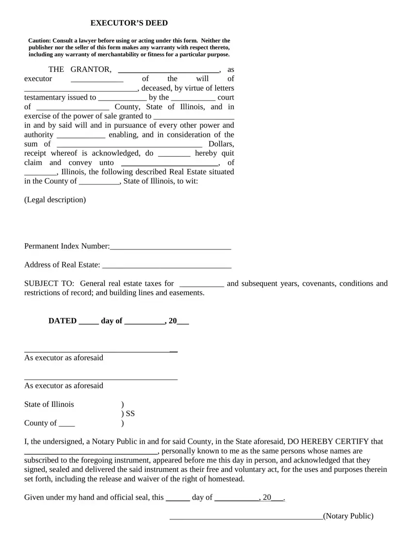 Executor Deed Form Fill Out Printable Pdf Forms Online