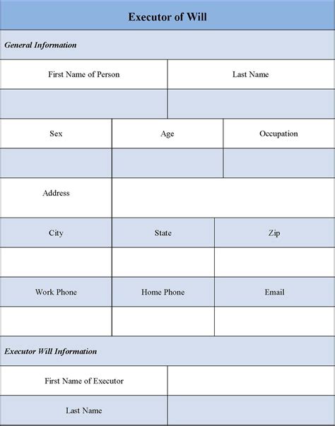 Executor Of Will Form Pdf Editable Pdf Forms