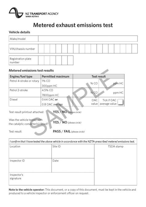 Exhaust Emissions Nzta Vehicle Portal