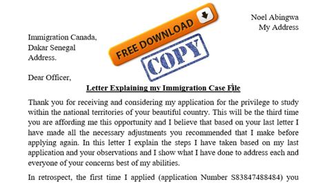 Explanation Letter To Immigration Officer Sample