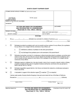 Expungement Form Shasta County Fill And Sign Printable Template Online