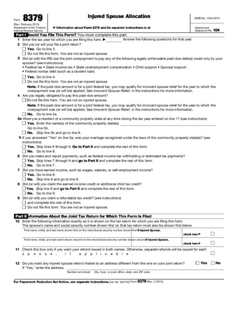 F8379 Injure Spouse Form