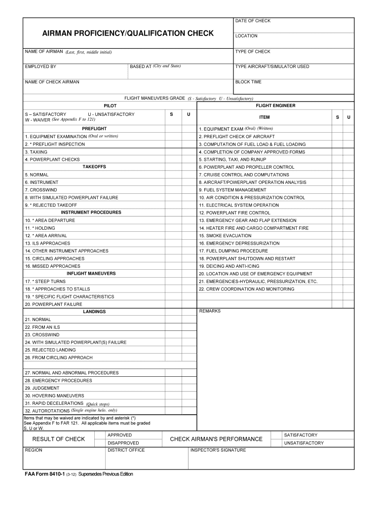 Faa Form 8410 3 Fillable Printable Forms Free Online