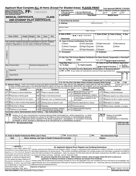 Faa Form 8500 8 Fill Out Sign Online And Download Printable Pdf