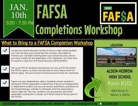 Fafsa Completion Night For Ahhs Seniors Alden Hebron School District 19