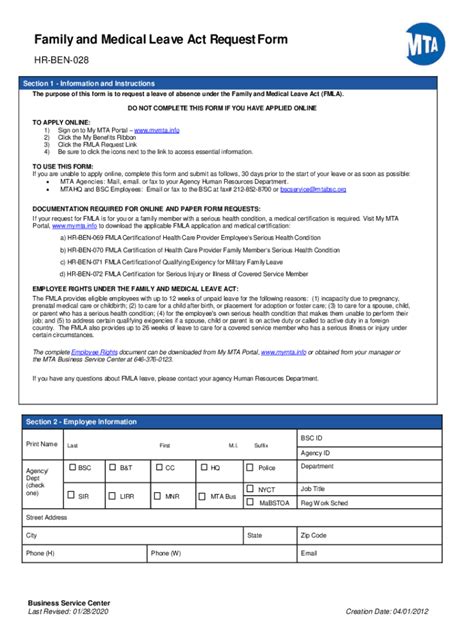 Family And Medical Leave Act Request Form Fill Out Sign Online And