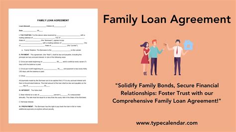 Family Loan Agreement Template Family Loan Agreement Form Etsy