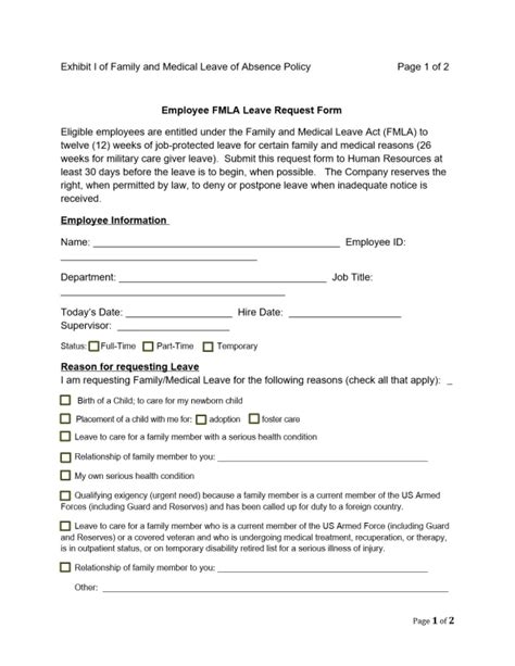 Family Medical Leave Act Fmla Request Form Only Keystonehr