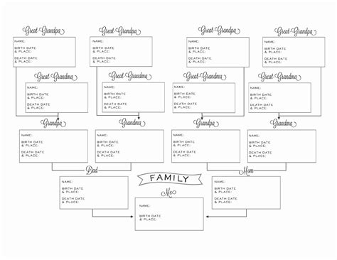 Family Tree Template Genealogy Worksheet Printable Pedigree Etsy Uk