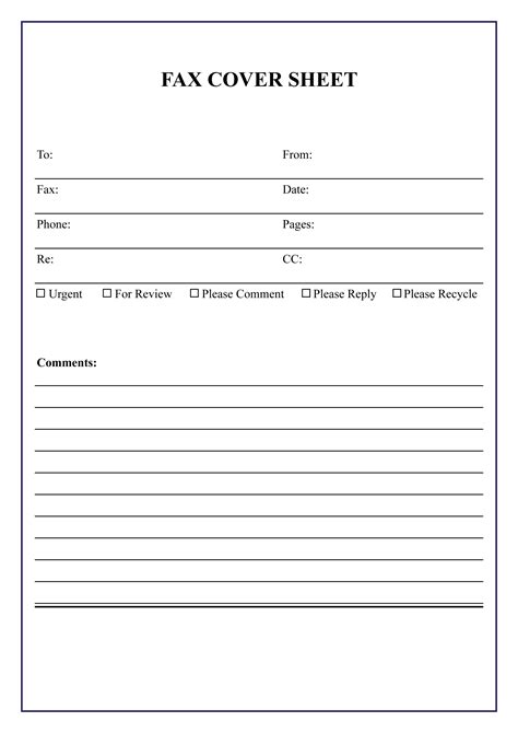 Fax Cover Sheet Pdf Excel Amp Word Template Free Printable