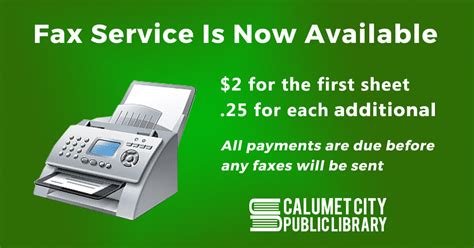 Faxing Is Now Available Calumet City Public Library