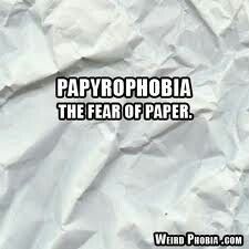 Fear Of Paper Papyrophobia