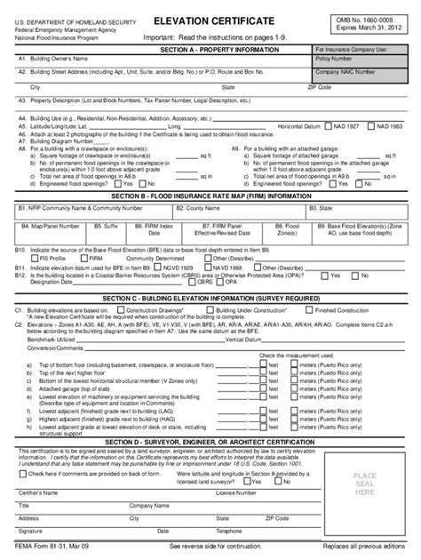 Fema 81 31 2009 2022 Fill And Sign Printable Template Online Us