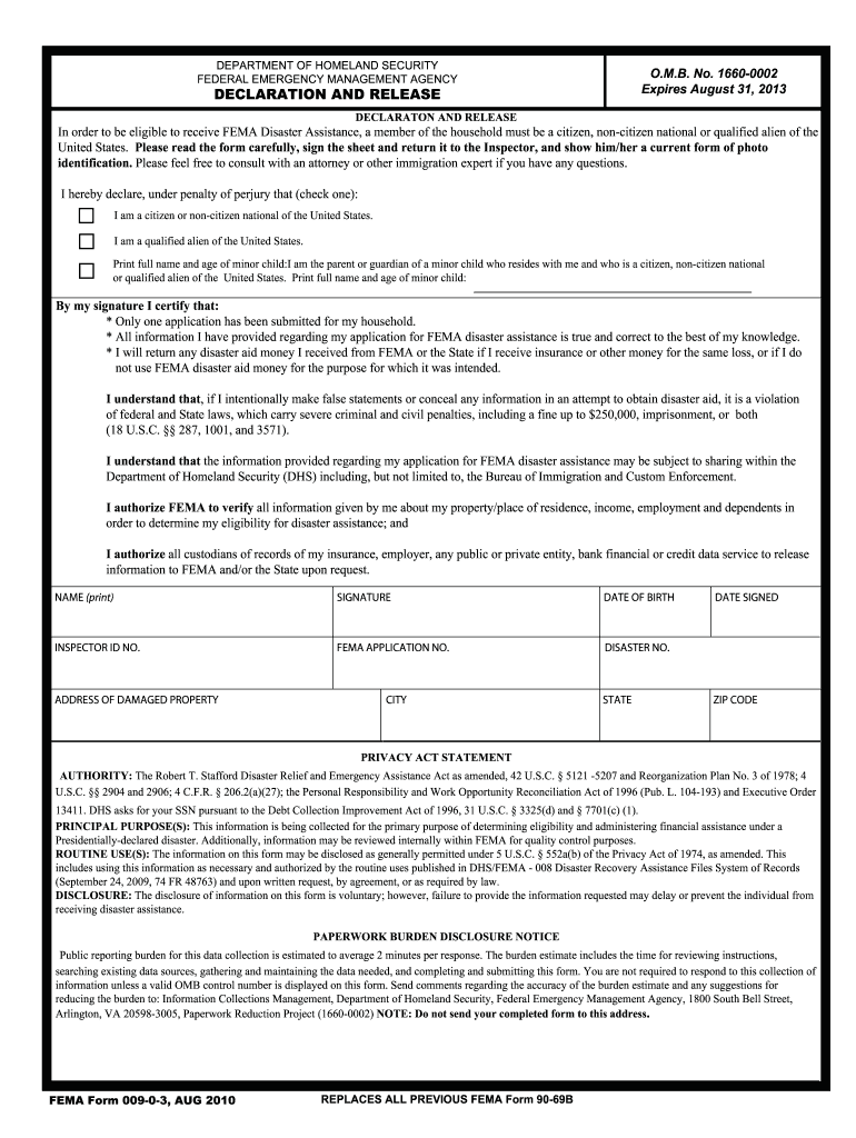 Fema Form 078 0 1 Fill Out Sign Online And Download Fillable Pdf