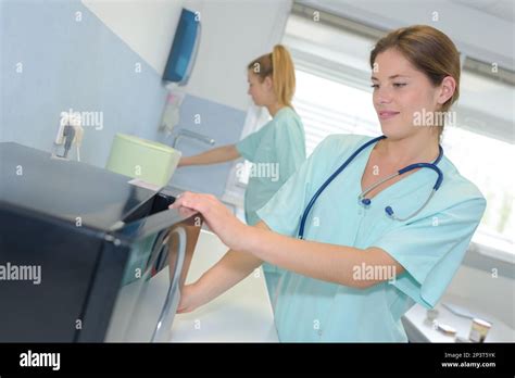 Female Doctor Makes Copies Medical Records Stock Image Image Of