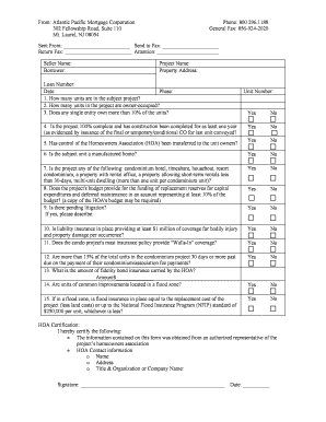 Fha Condo Questionnaire Form Printable Pdf Download