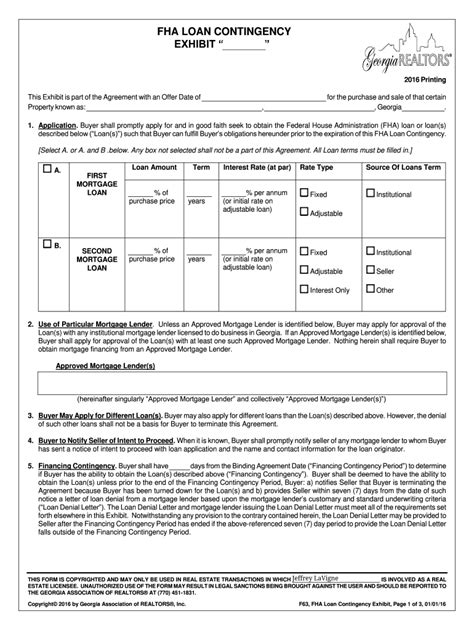 Fha Loan Contingency Exhibit Fill Out Sign Online Dochub