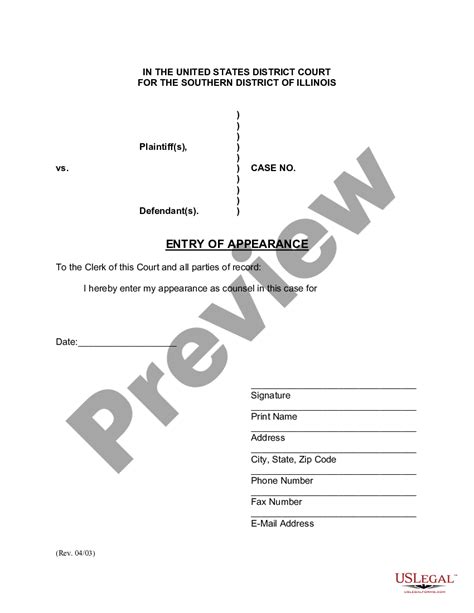 Filing For An Attorney How To File An Entry Of Appearance