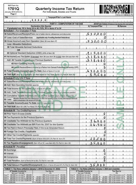 Filing Of Quarterly Income Tax Return 2018 Tax Walls