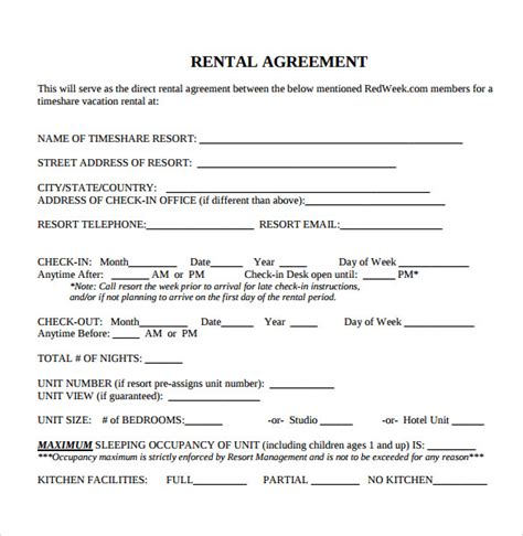 Fill In Blank Free Printable Basic Rental Agreement Pdf