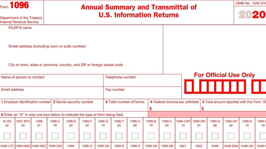 Fillable 1096 Form For 2023 Fillable Form 2024