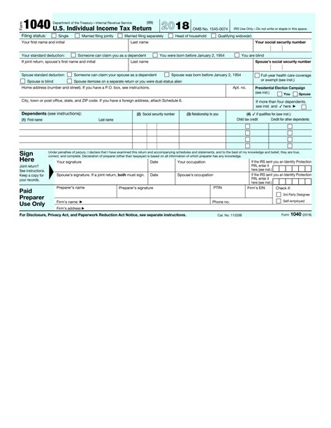 Fillable And Printable Form 1040 Federal Tax Form Printable Forms