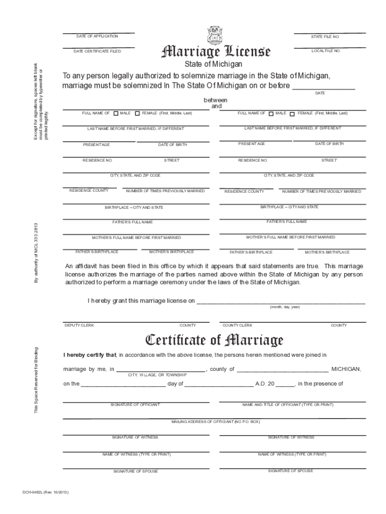 Fillable Applicant For Marriage License Printable Pdf Download