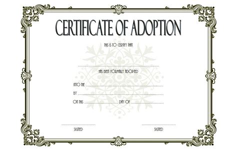 Fillable Certificate Of Adoption Printable Pdf Download