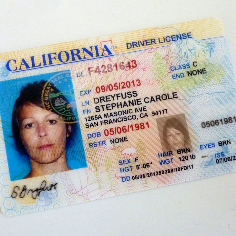 Fillable Editable Blank California Driver S License Template